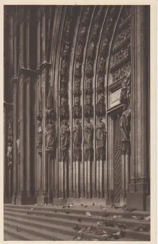 Köln Domportal mit Domtauben ngl 201.925