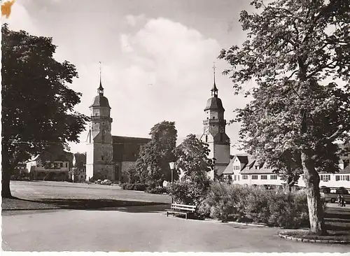 Freudenstadt Marktplatz mit Stadtkirche gl1961 C0112