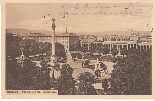 Stuttgart Schloßplatz mit Königsbau gl1912 C1416