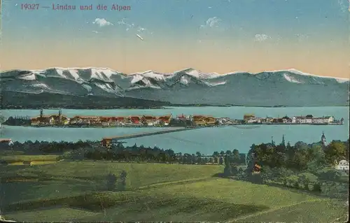 Lindau i.B. Panorama mit Alpen ngl 134.986