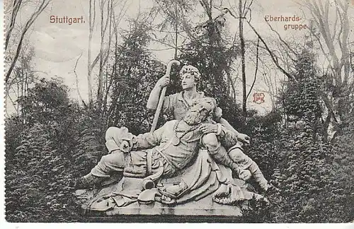 Stuttgart Eberhard-Gruppe im Schloßgarten gl1911 C1405