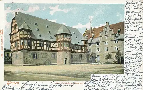 Gießen Altes Schloss und Kaserne gl1908 130.486