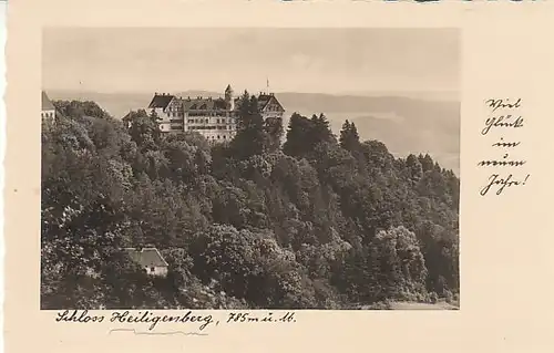 Schloß Heiligenberg Neujahrsgruß gl1932 C4083