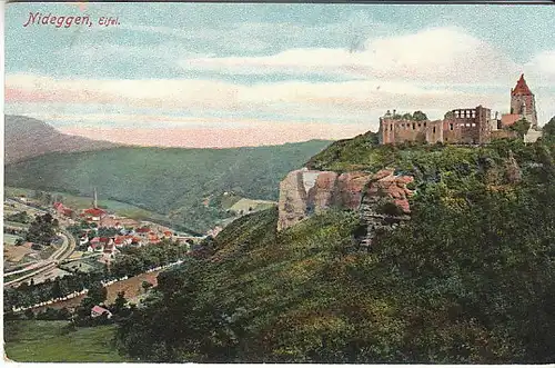 Nideggen Eifel mit Burgruine gl1918 C0814