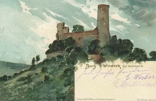 Weinheim Burg Windeck gl1898 131.634