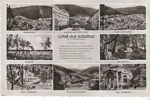 Gruß aus Wildbad Schwarzwald Mehrbildkarte gl1957 C1069