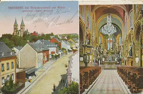 Arenberg Straßenpartie Kirchen-Inneres gl1927 133.963