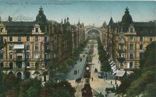 Frankfurt a.M. Kaiserstraße mit Bahnhof gl1912 132.285