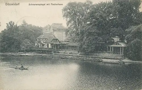 Düsseldorf Schwanenspiegel Fischerhaus gl1912 132.661