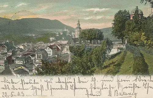 Baden-Baden von der Schlossterrasse gl1903 132.924