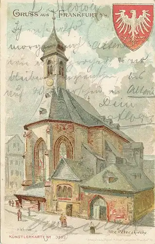 Frankfurt a.M. Peterskirche Künstler-AK gl1900 132.313