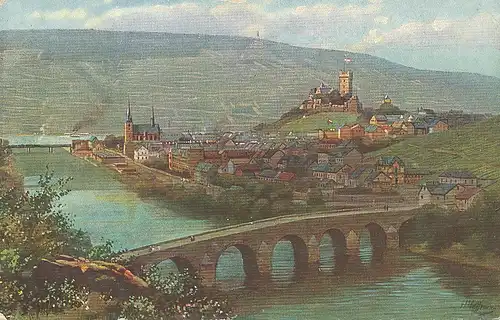 Bingen am Rhein Burg Klopp Drususbrücke gl1925 130.940