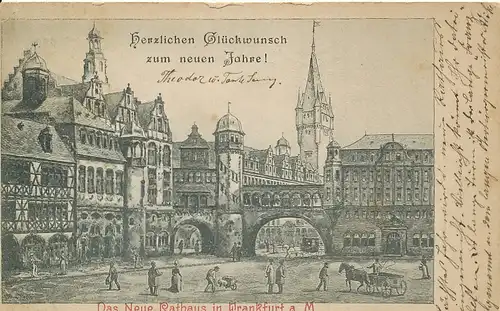 Frankfurt a.M. Rathaus Neujahr-AK gl1902 132.177