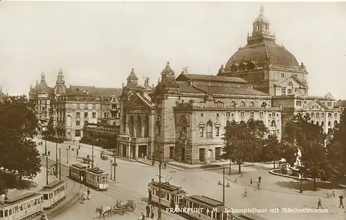 Frankfurt a.M. Schauspielhaus mit Brunnen ngl 132.266