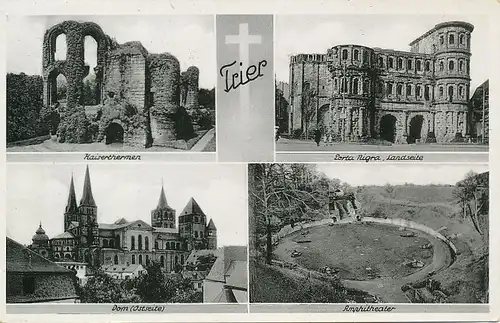 Trier Kaiserthermen Amphitheater Dom gl1938 134.203