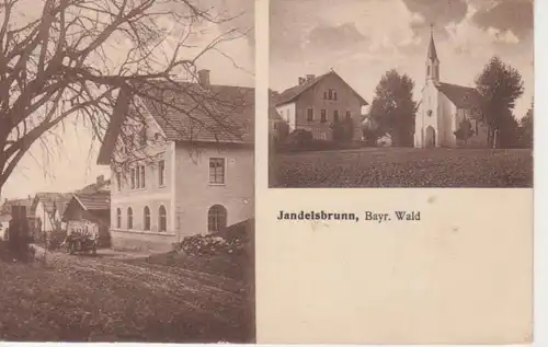 Jandelsbrunn Kirche Straßenpartie glca.1920 208.776