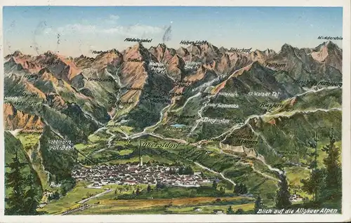 Oberstdorf mit Alpenpanorama gl1933 135.269