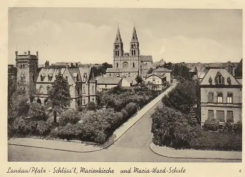 Landau/Pfalz Schlöss'l Kirche Schule gl~1960? C4211