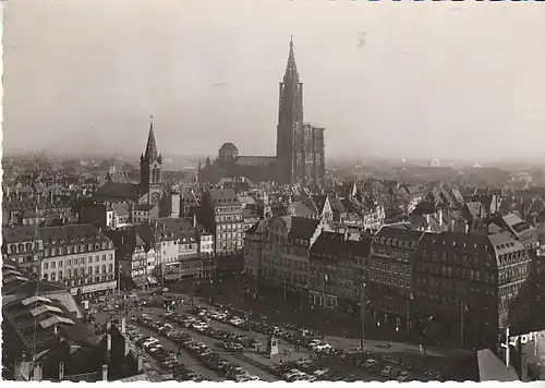Strasbourg Place Kléber et l'Cathédrale gl1957 C1188