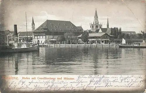 Konstanz Hafen Concilienhaus Münster gl1904 133.316