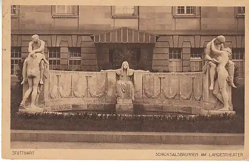 Stuttgart Schicksalsbrunnen Landestheater gl1924 C1402