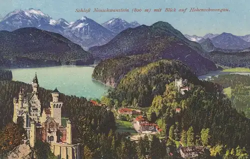 Schloss Neuschwanstein m. Hohenschwangau gl1920 136.201