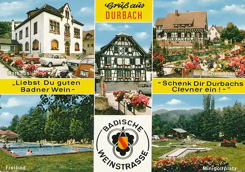 Durbach Rathaus Freibad Minigolfplatz gl1976 133.084