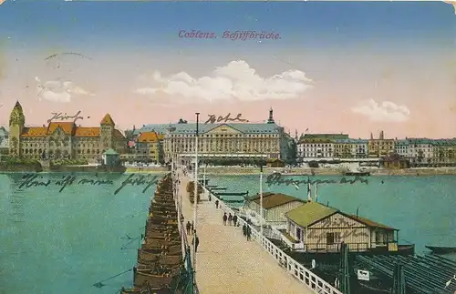 Koblenz Schiffbrücke feldpgl1917 133.964