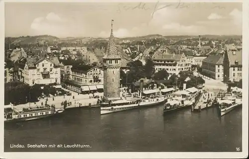 Lindau Seehafen mit Leuchtturm gl1935 134.971