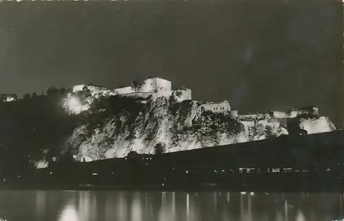 Koblenz Festung Ehrenbreitstein b. Nacht gl1958 133.984