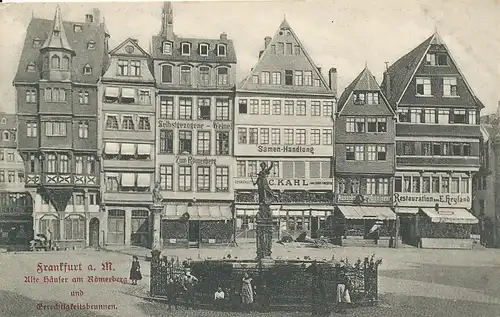 Frankfurt a.M. Römerberg mit Brunnen ngl 132.416