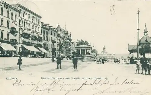 Koblenz Rheinzollstraße mit Denkmal gl1902 133.994