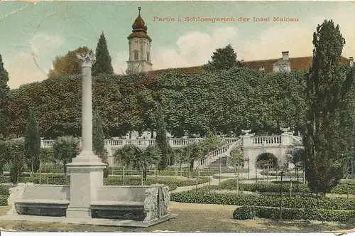 Insel Mainau Partie im Schlossgarten gl1908 133.250
