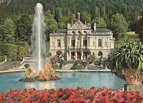 Ettal Schloß Linderhof mit Fontaine ngl C4548