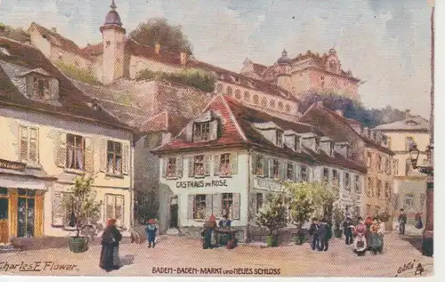 Baden-Baden Markt und Neues Schloss ngl 206.559