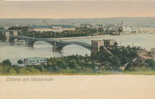 Koblenz Panorama mit Rheinbrücke ngl 134.015