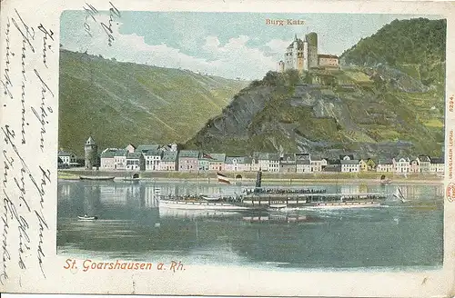 St. Goarshausen Panorama mit Burg Katz gl1900 133.907