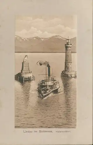 Lindau i.B. Hafeneinfahrt feldpgl1914 135.053