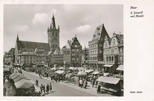 Trier St. Gangolf mit Markt gl1955 134.234