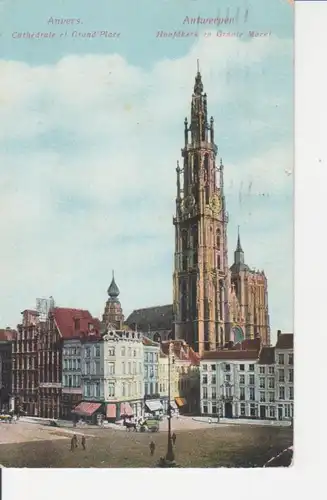 Antwerpen Platz und Kirche feldpgl1914 203.613