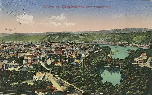 Koblenz Panorama feldpgl1917 134.028