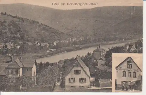 Heidelberg-Schlierbach Gasthaus zum Schwarzen Schiff Panorama ngl 211.325