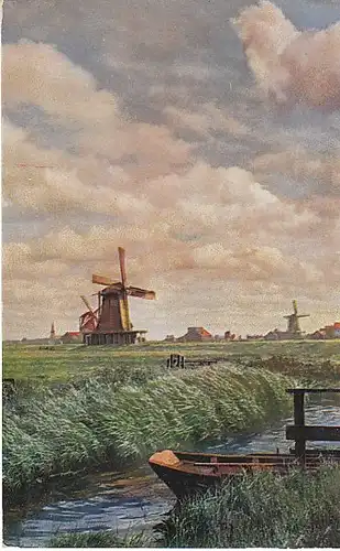 Landschaft mit Windmühlen ngl C3482