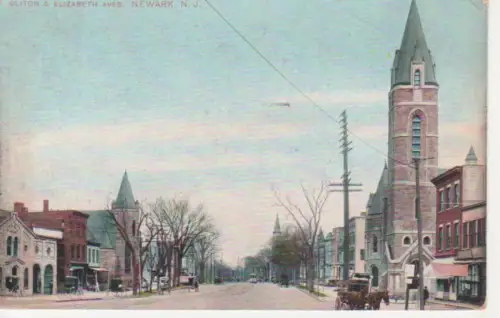 Newark N.J. Clinton + Elizabeth Avenues gl1907 204.515