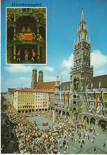 München Marienplatz Rathaus Glockenspiel ngl C1478