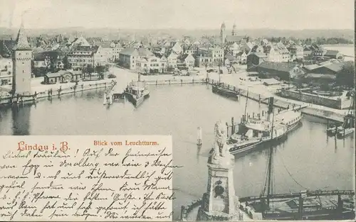 Lindau i.B. Blick vom Leuchtturm gl1906 134.996