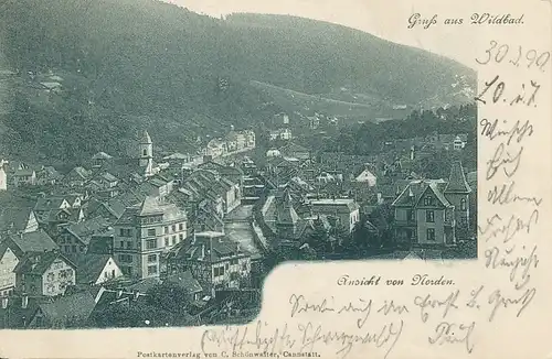 Bad Wildbad Ansicht von Norden gl1899 133.576