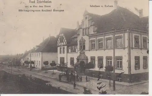 Bad Dürrheim Schulhaus und Rathaus gl1911 206.826