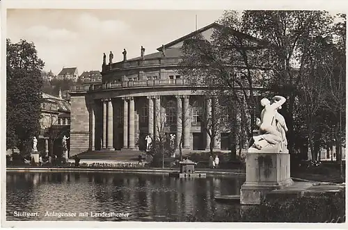 Stuttgart Anlagensee vor Landestheater gl1932 C3694