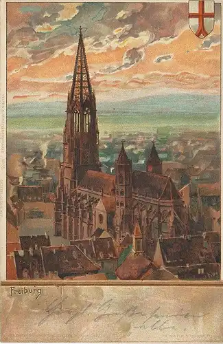 Freiburg Münster Künstler-AK gl1902 134.499